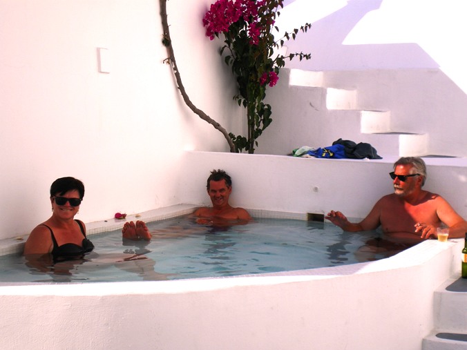 Rita, Adrain, Paul at Santorini